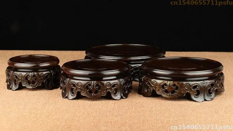 High Quality Ebony Standing Flower Base Bonsai Plant Shelf Vase Flower
