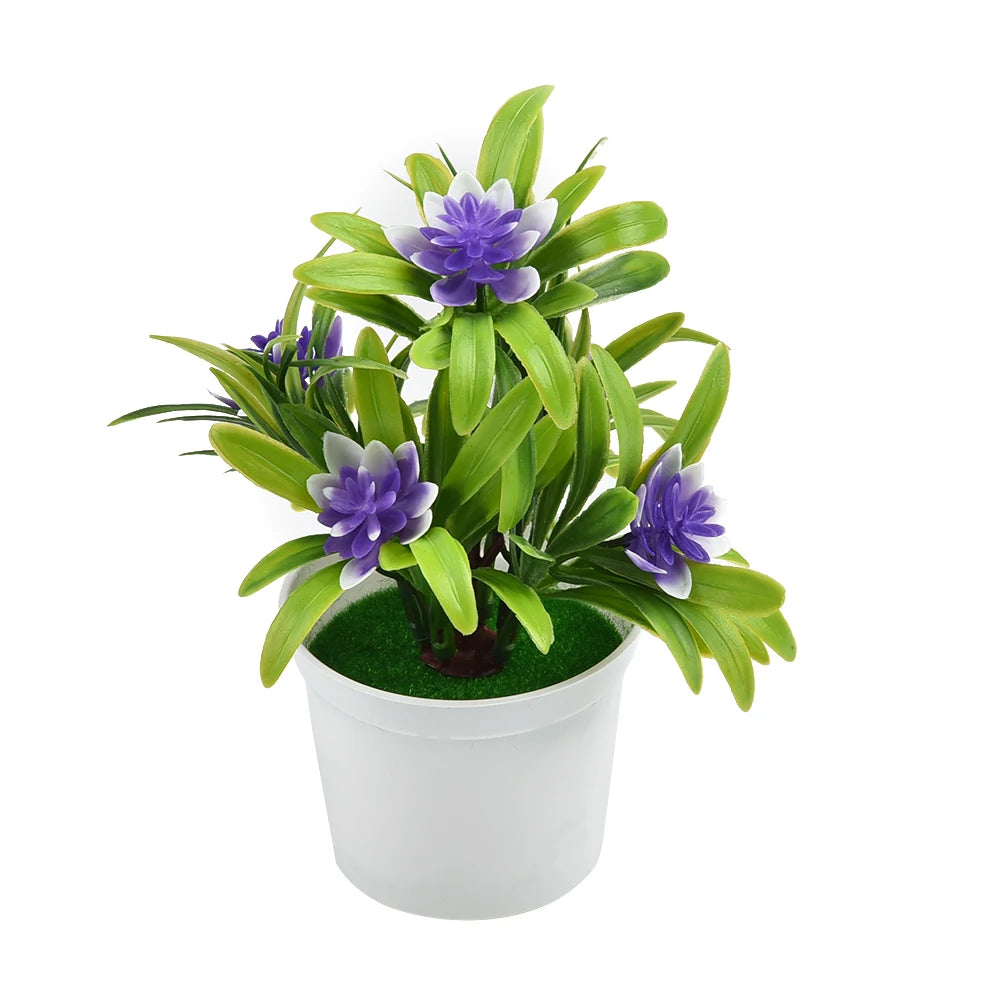 Bonsai Desktop Plant Fake Flower With VaseLotus Flower Potted Plant