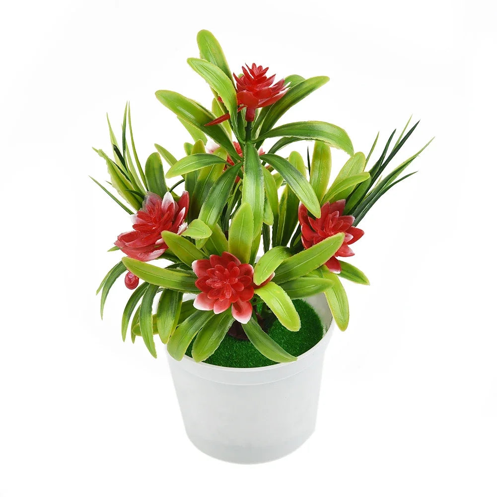 Bonsai Desktop Plant Fake Flower With VaseLotus Flower Potted Plant