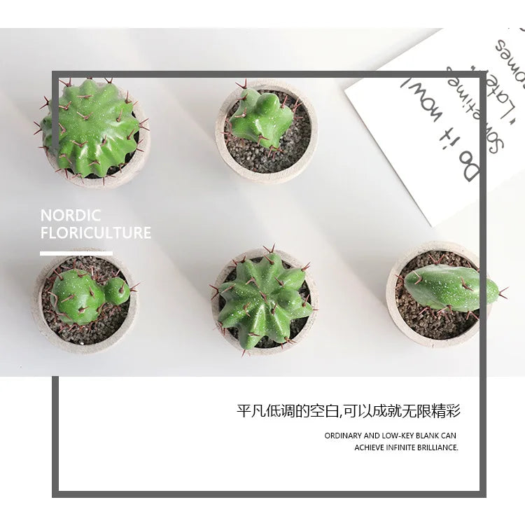 Cactus Pot Bonsai Plant Living Room Home Decoration Fake Flower Artificial Plants