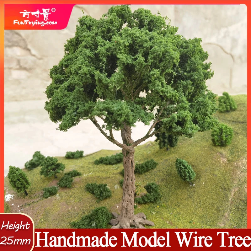 25cm Boutique Model Wire Tree Banyan Tree Model Hot Selling G Scale Model Green Tree