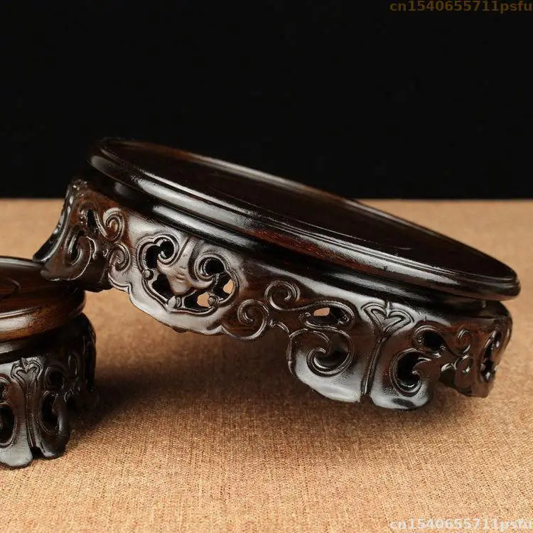 High Quality Ebony Standing Flower Base Bonsai Plant Shelf Vase Flower