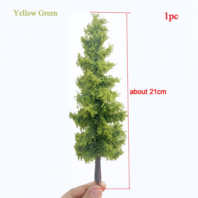 10-28cm boutique miniature wire tree model green tree for platform decor plant