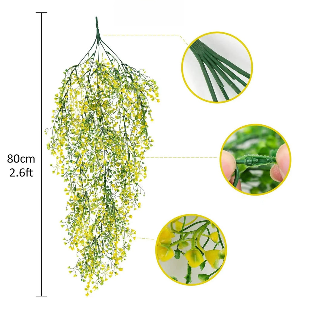 Admiralty Willow Wall Hanging Plant Fake Vine Artificial Hanging Plant Home Garden Wall Decor Fake Flowers