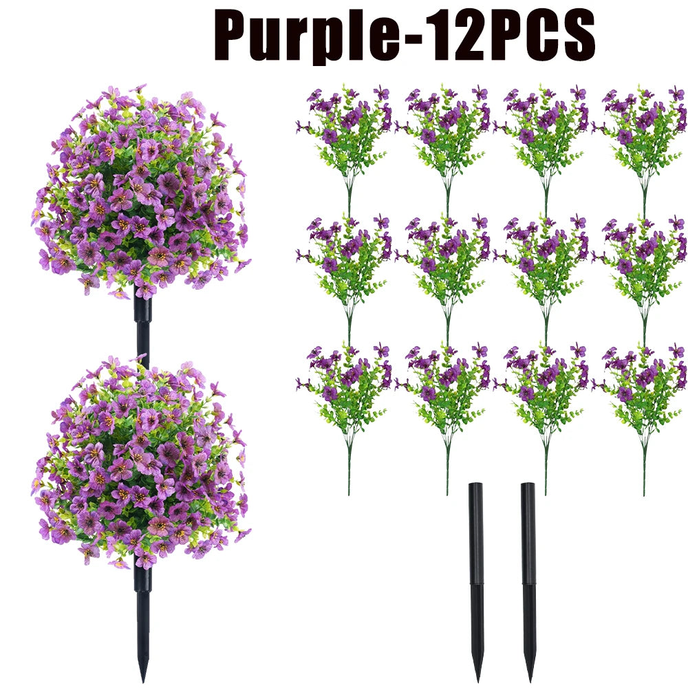Fake Flowers Outdoor UV Resistant Faux Plants For Outside