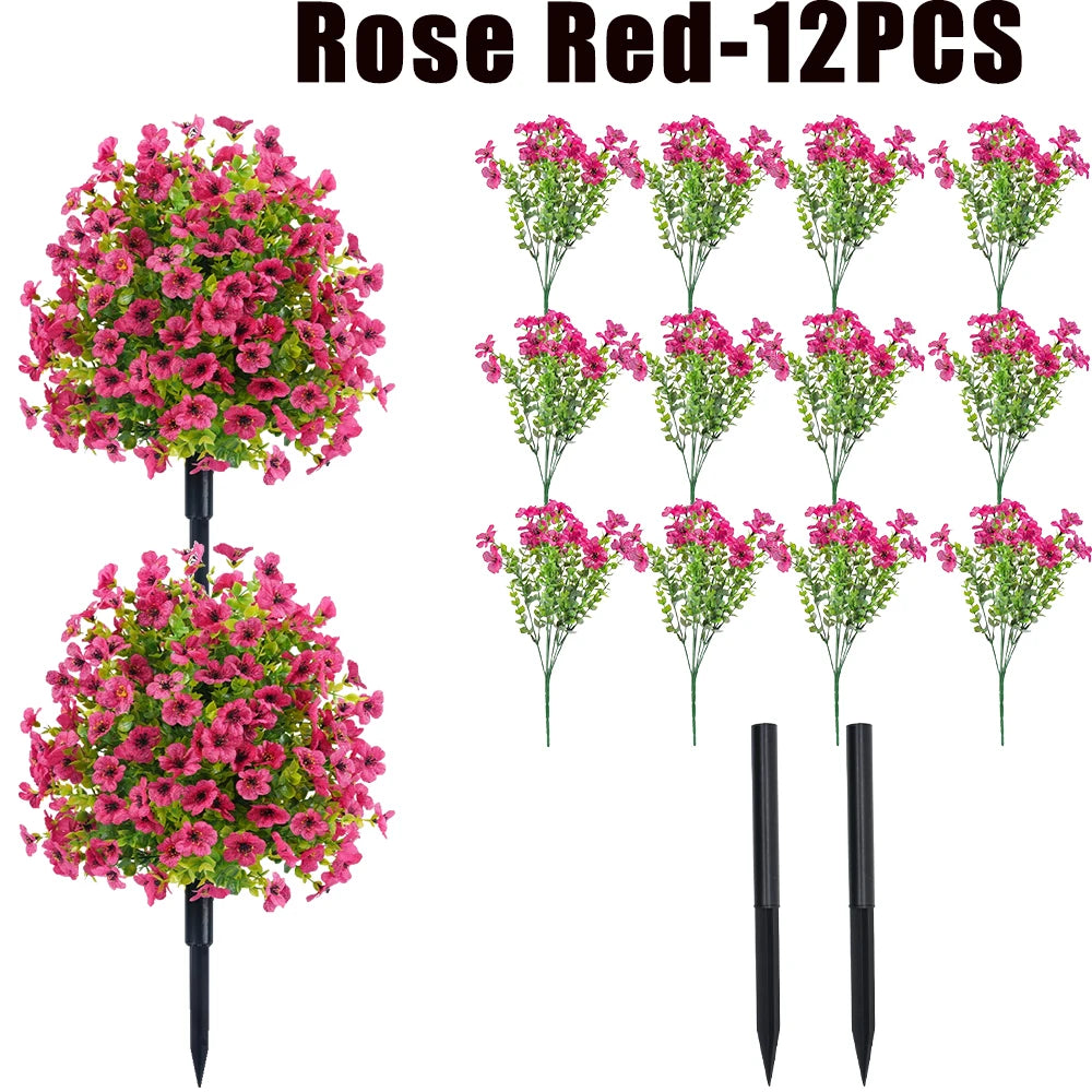Fake Flowers Outdoor UV Resistant Faux Plants For Outside