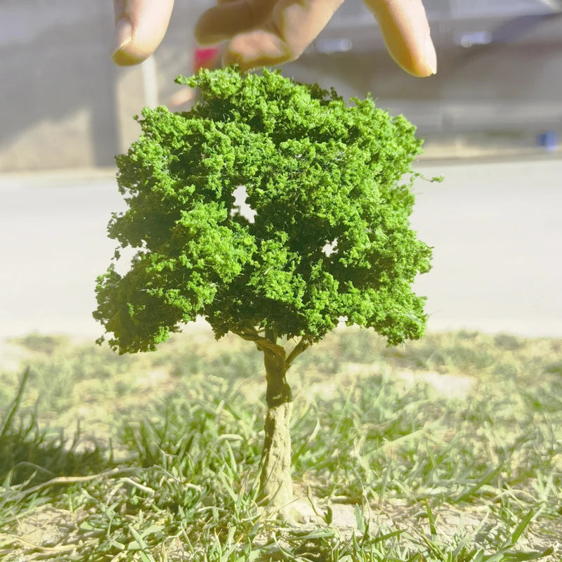 10-28cm boutique miniature wire tree model green tree for platform decor plant