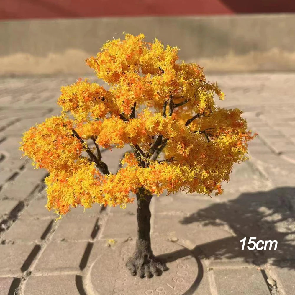 10-28cm boutique miniature wire tree model green tree for platform decor plant