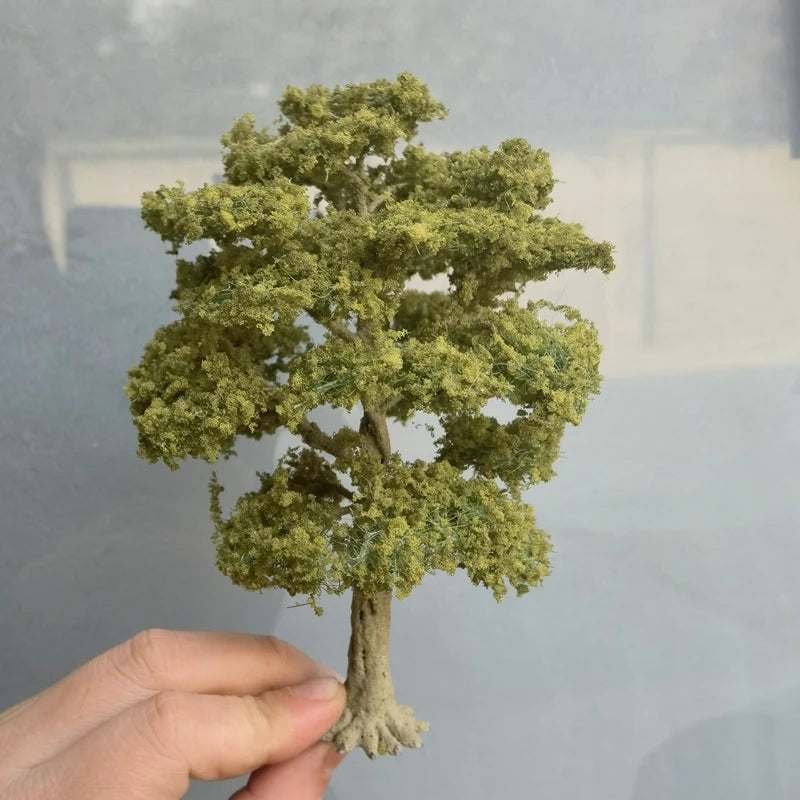 10-28cm boutique miniature wire tree model green tree for platform decor plant