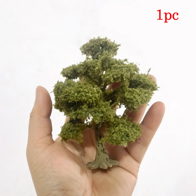 10-28cm boutique miniature wire tree model green tree for platform decor plant