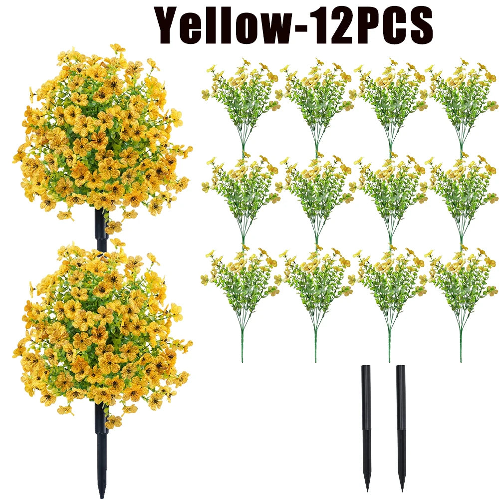 Fake Flowers Outdoor UV Resistant Faux Plants For Outside