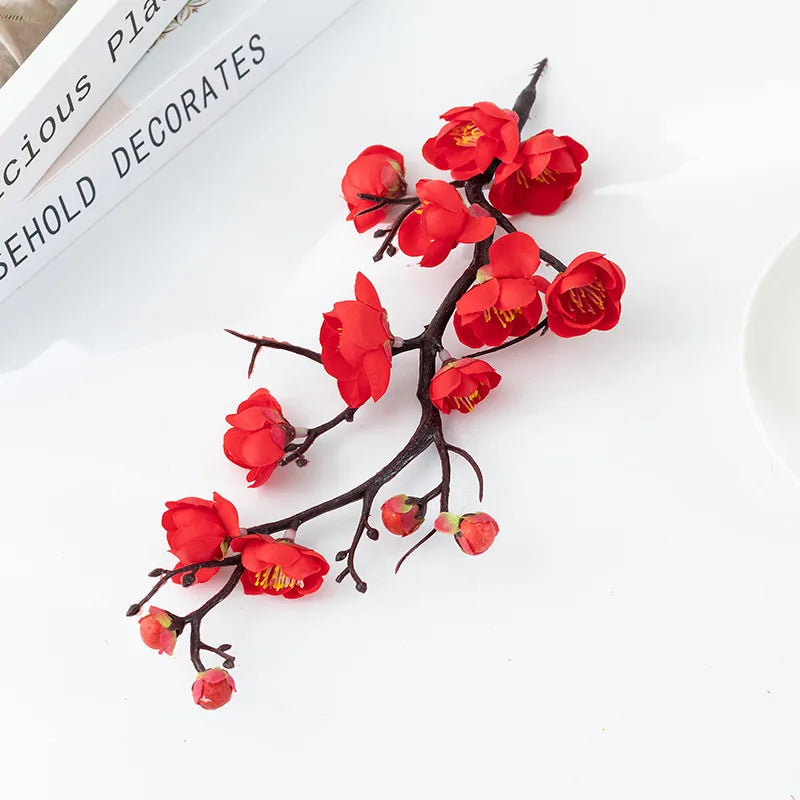 Bonsai Silk Flowers Plum Blossoms Artificial Plant Fake Flowers