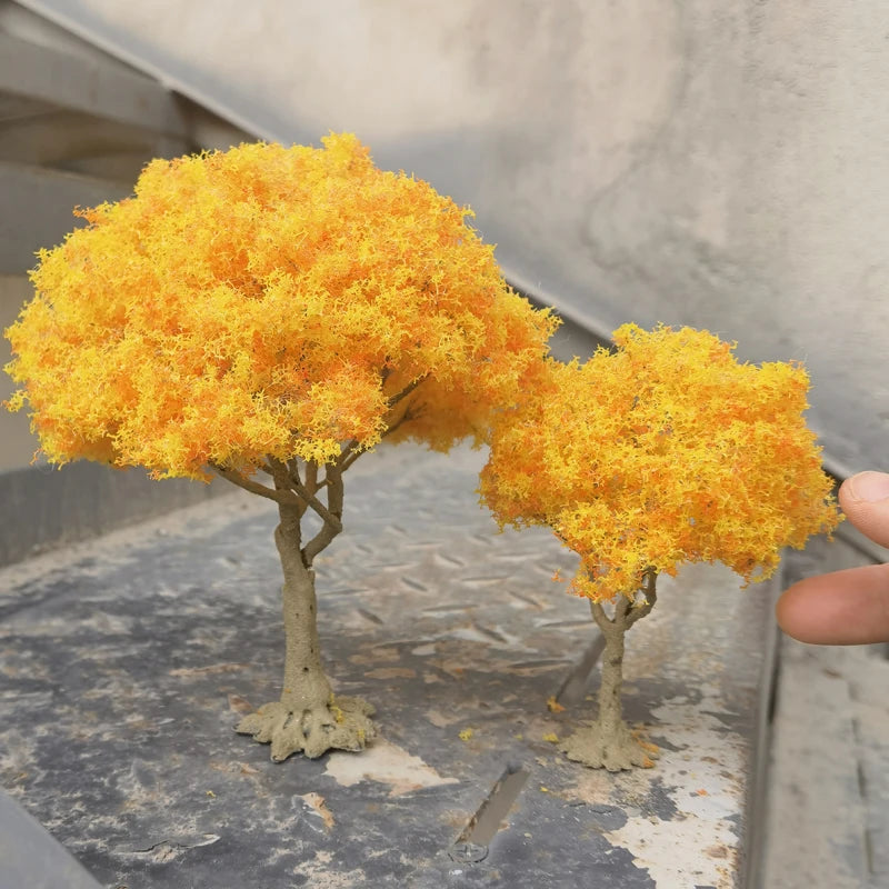 10-28cm boutique miniature wire tree model green tree for platform decor plant