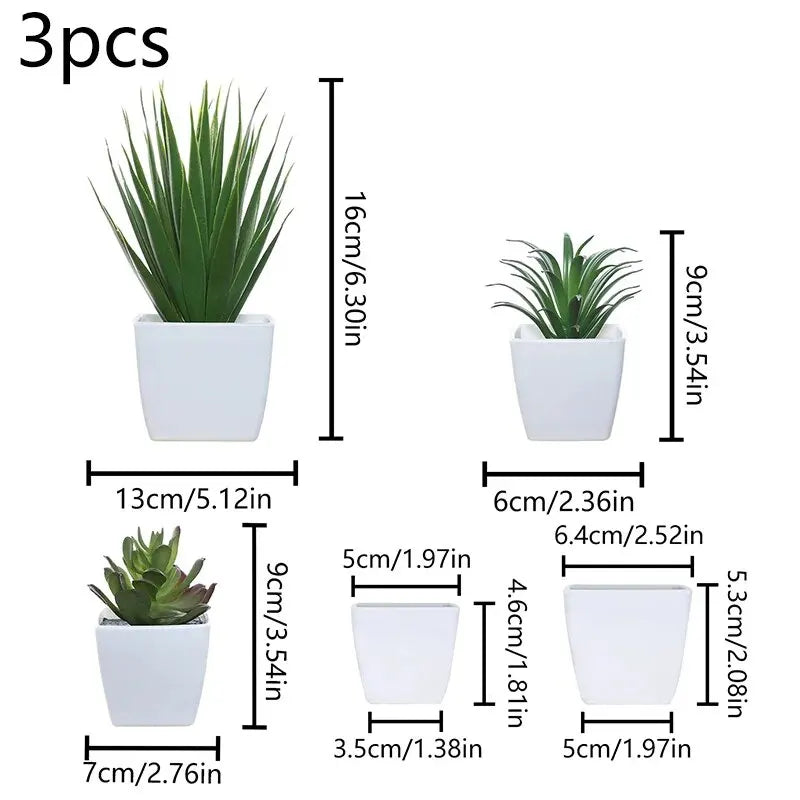 3PCS Artificial Plant Bonsai, Placed In Indoor Home, Restaurant,