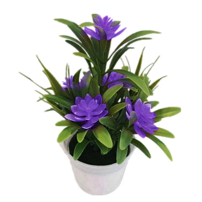 Bonsai Desktop Plant Fake Flower With VaseLotus Flower Potted Plant