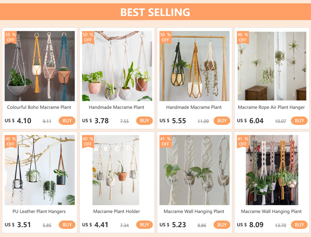 Macrame Wall Hanging Plant Holder Bohemian Style Planter Cotton Hand Weaving Flowerpot