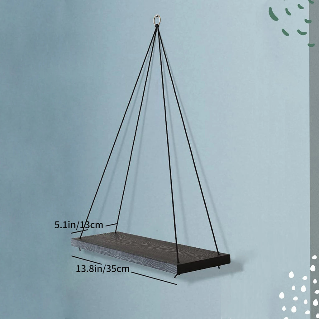 1PC Hanging Shelves for Wall- Hanging Plant Shelf - Rope Floating Shelf Wall Decor Bedroom