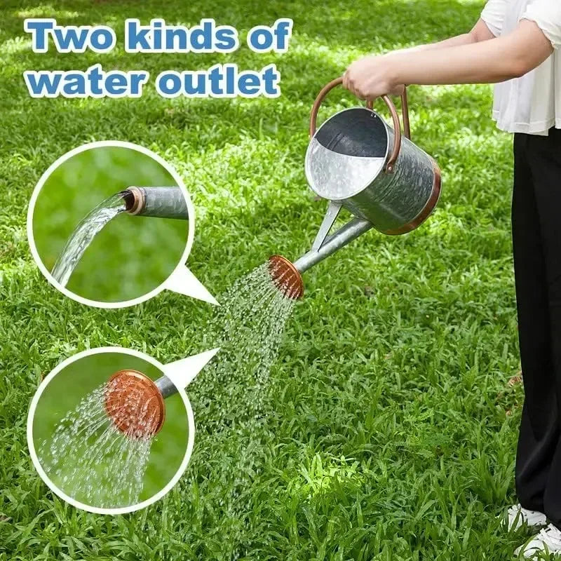 Outdoor plant 1-gallon watering pot - Metal outdoor plant watering pot