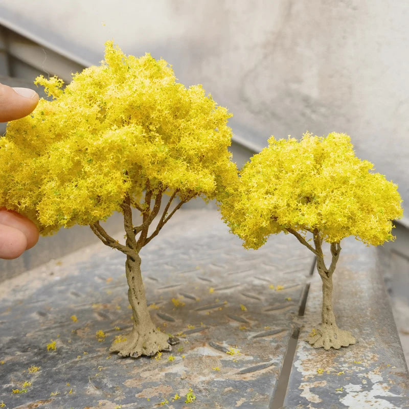 10-28cm boutique miniature wire tree model green tree for platform decor plant