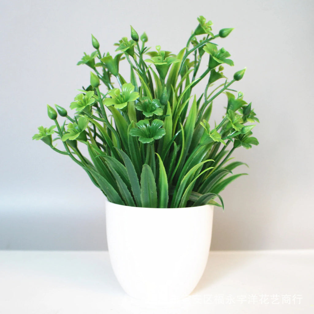 1PCS Artificial Potted Plant Scene Desktop Home Office Shelf Decor