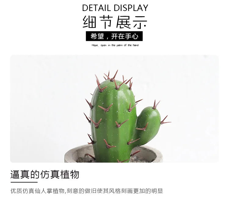 Cactus Pot Bonsai Plant Living Room Home Decoration Fake Flower Artificial Plants
