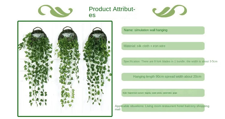 Radish Wall Hanging Plant Rattan Home Living Room Decoration Background Wall Flower Vine Plant