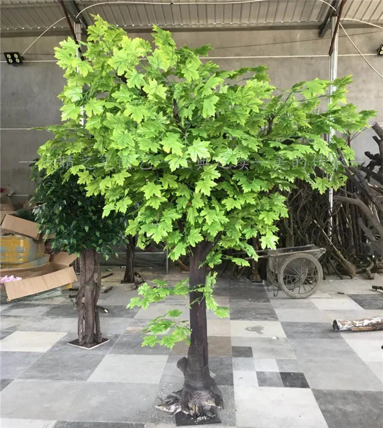 Cy Y Simulation Red Maple Plant Indoor Tree Living Room Hotel Square Store