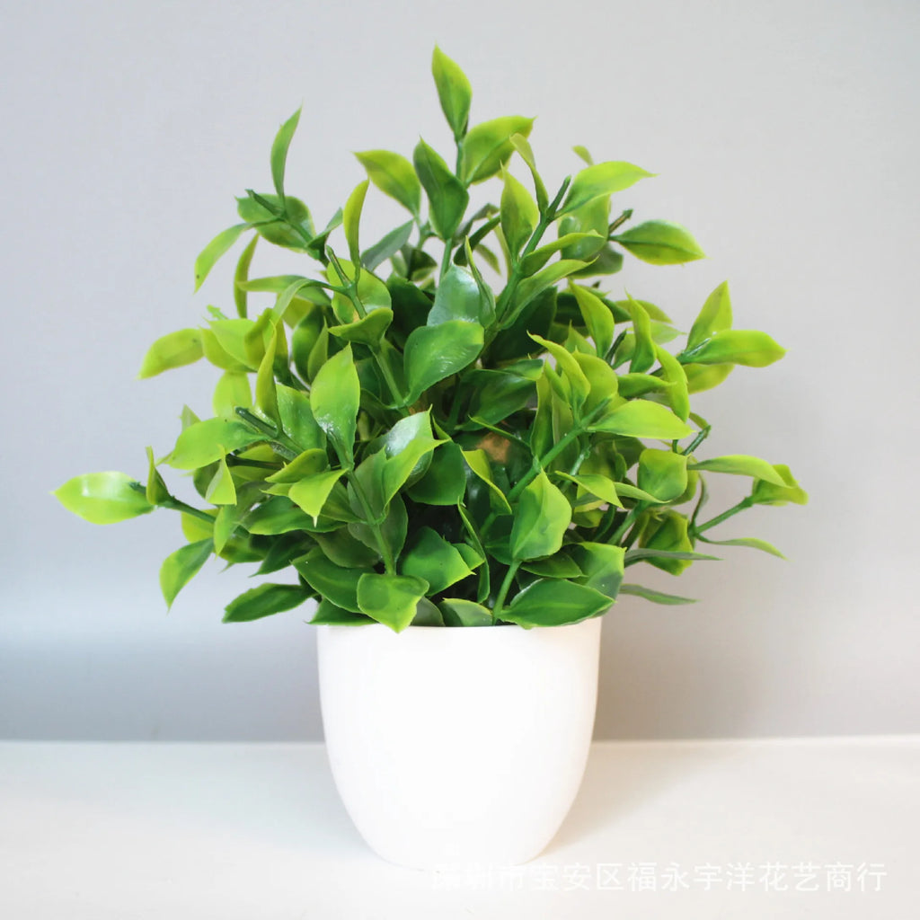 1PCS Artificial Potted Plant Scene Desktop Home Office Shelf Decor