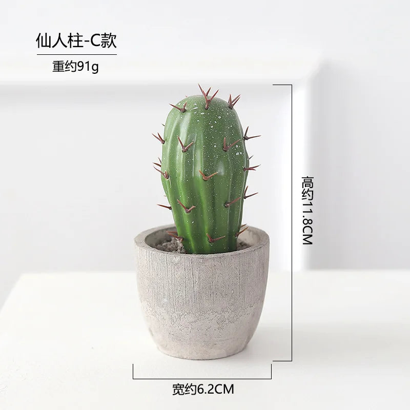 Cactus Pot Bonsai Plant Living Room Home Decoration Fake Flower Artificial Plants