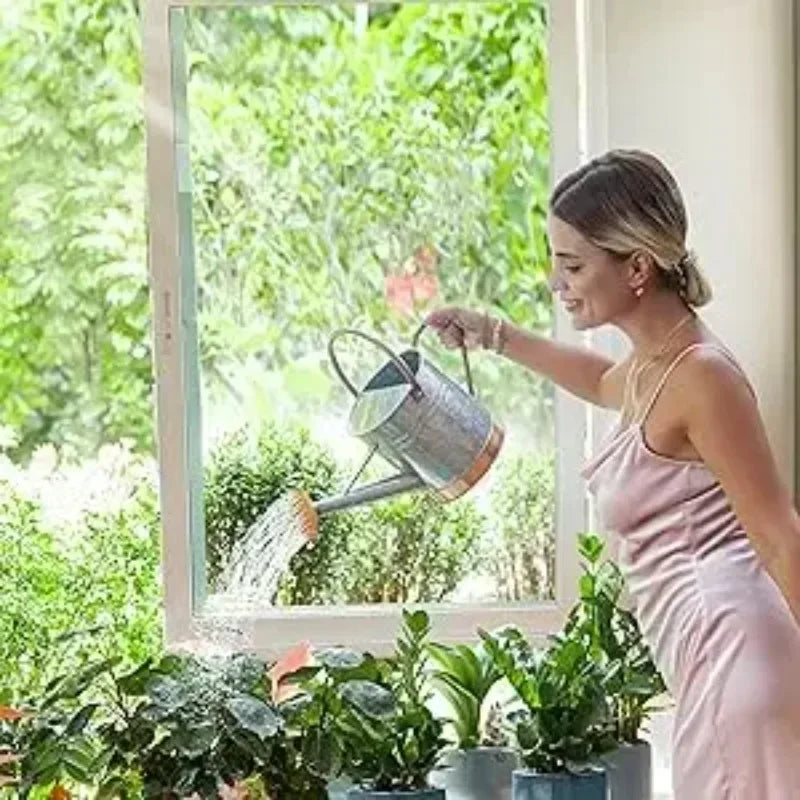 Outdoor plant 1-gallon watering pot - Metal outdoor plant watering pot