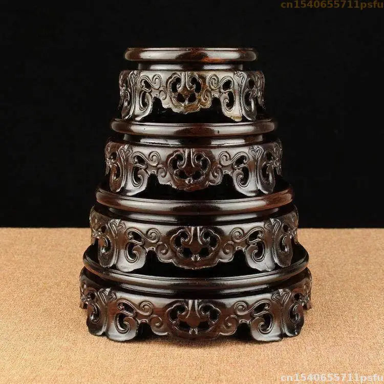 High Quality Ebony Standing Flower Base Bonsai Plant Shelf Vase Flower