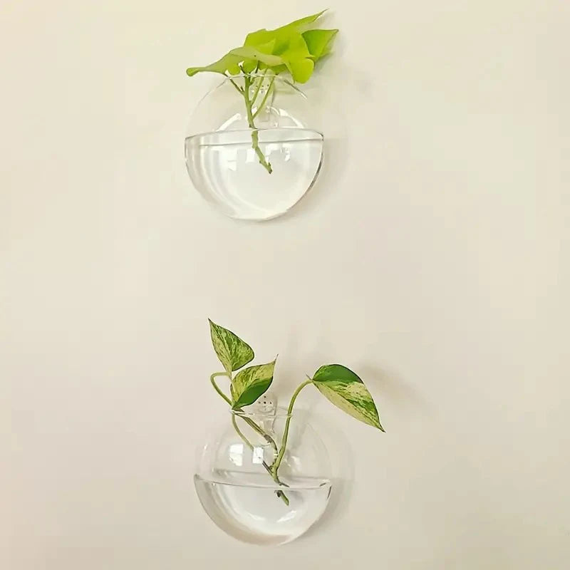 Wall Hanging Glass Plant Terrarium Container Propagation Station Wall-Mounted Flower Vase