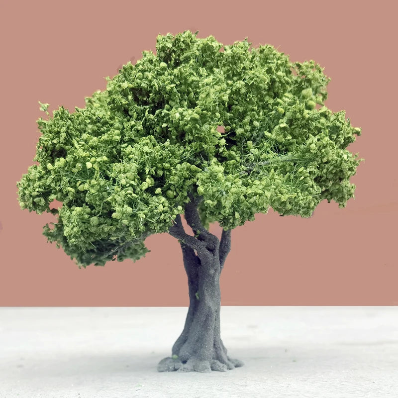 10-28cm boutique miniature wire tree model green tree for platform decor plant