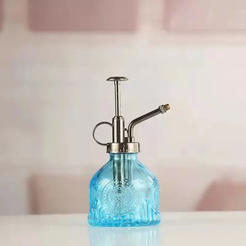 Retro transparent embossed glass watering pot succulent watering pot