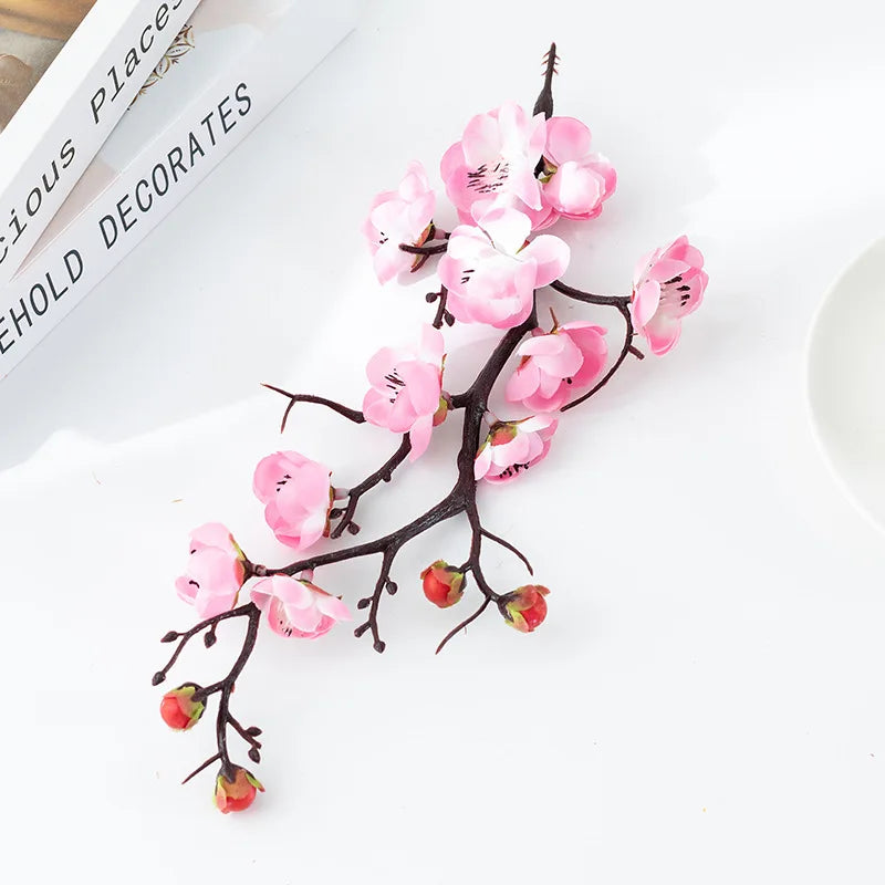 Bonsai Silk Flowers Plum Blossoms Artificial Plant Fake Flowers