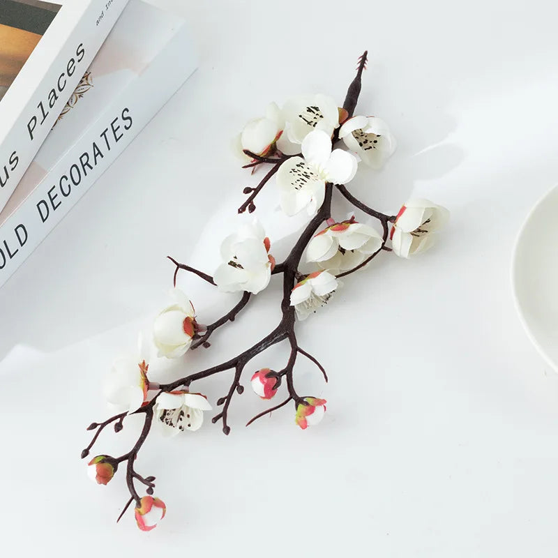 Bonsai Silk Flowers Plum Blossoms Artificial Plant Fake Flowers