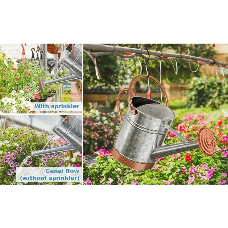 Outdoor plant 1-gallon watering pot - Metal outdoor plant watering pot