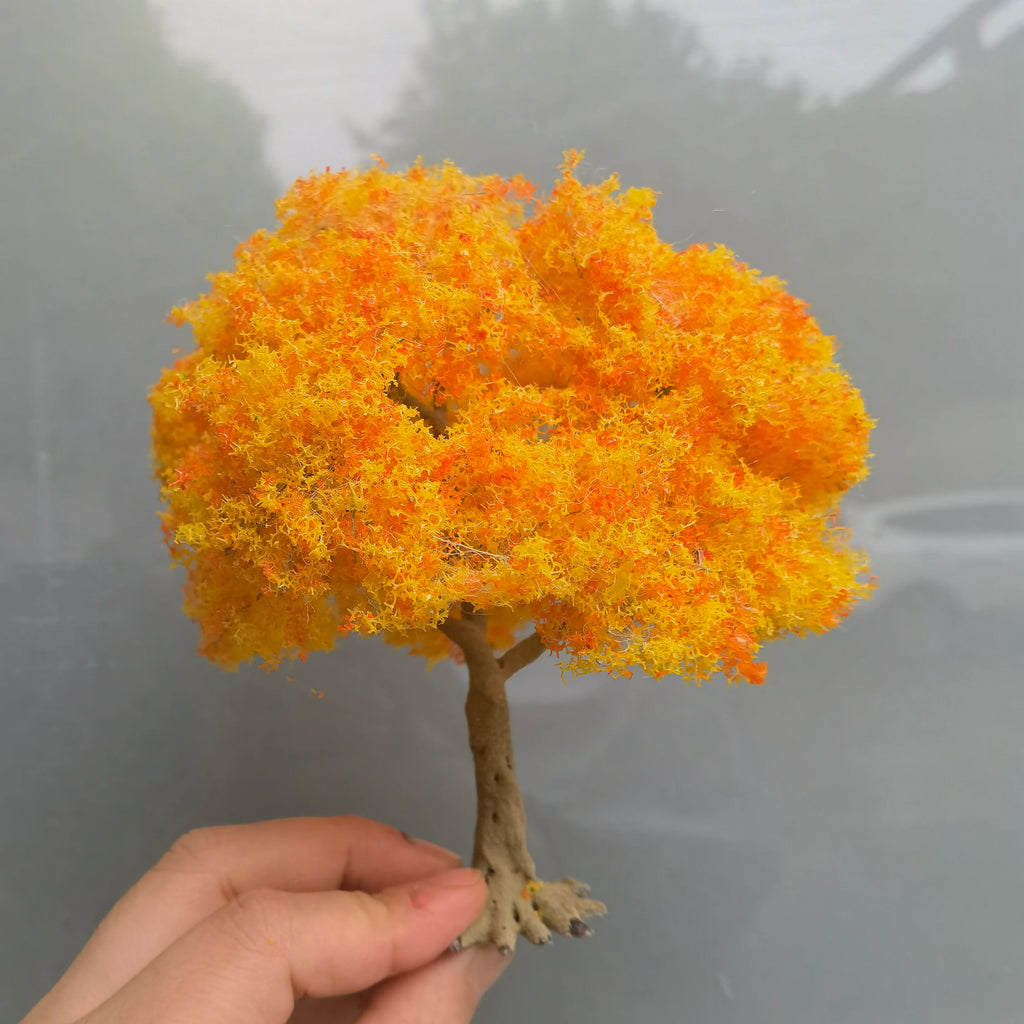 10-28cm boutique miniature wire tree model green tree for platform decor plant