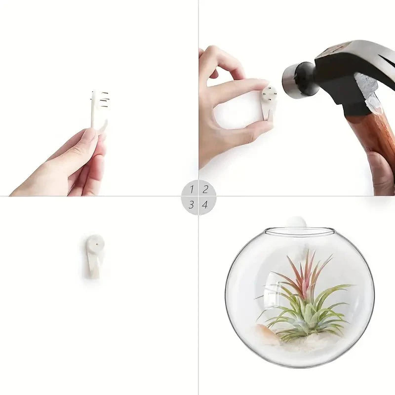 Wall Hanging Glass Plant Terrarium Container Propagation Station Wall-Mounted Flower Vase