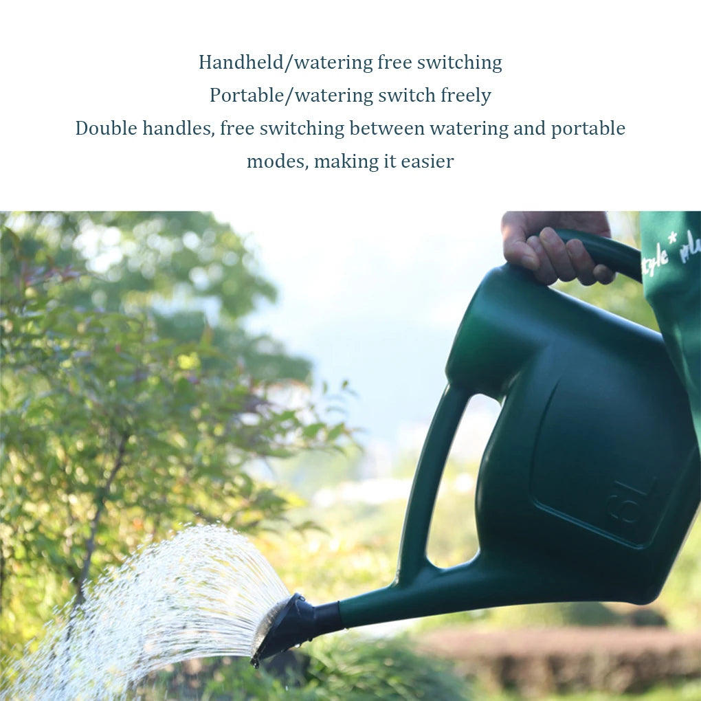 Watering Can Dual Handle 6L Wide Mouth Outdoor Garden Lawn