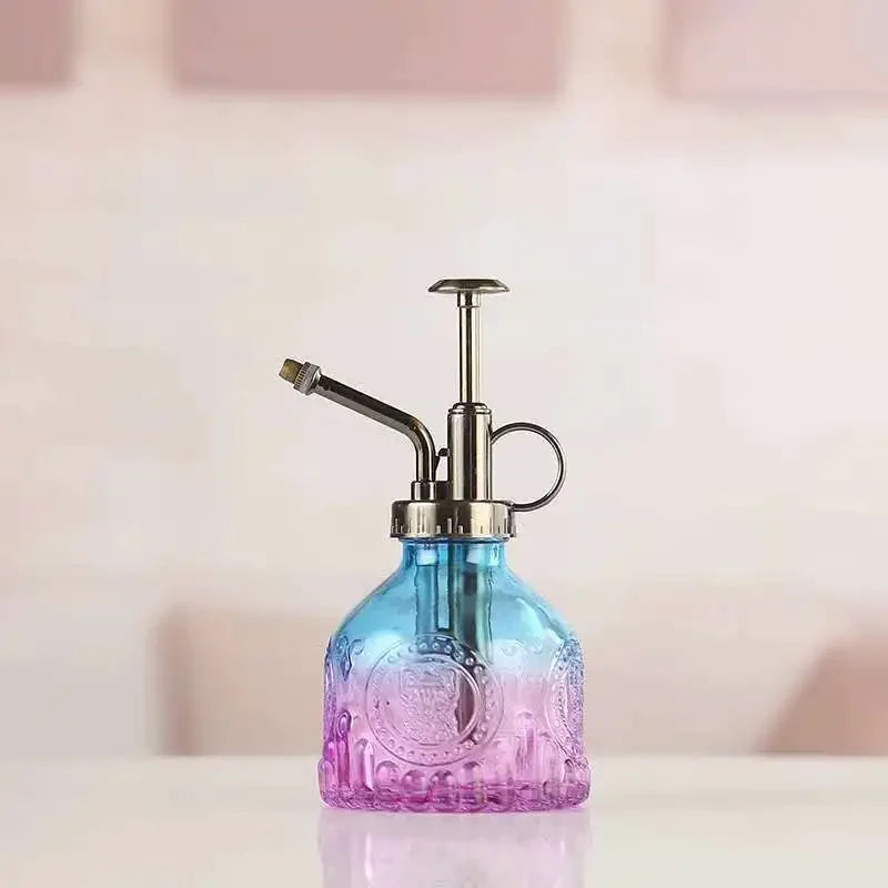 Retro transparent embossed glass watering pot succulent watering pot