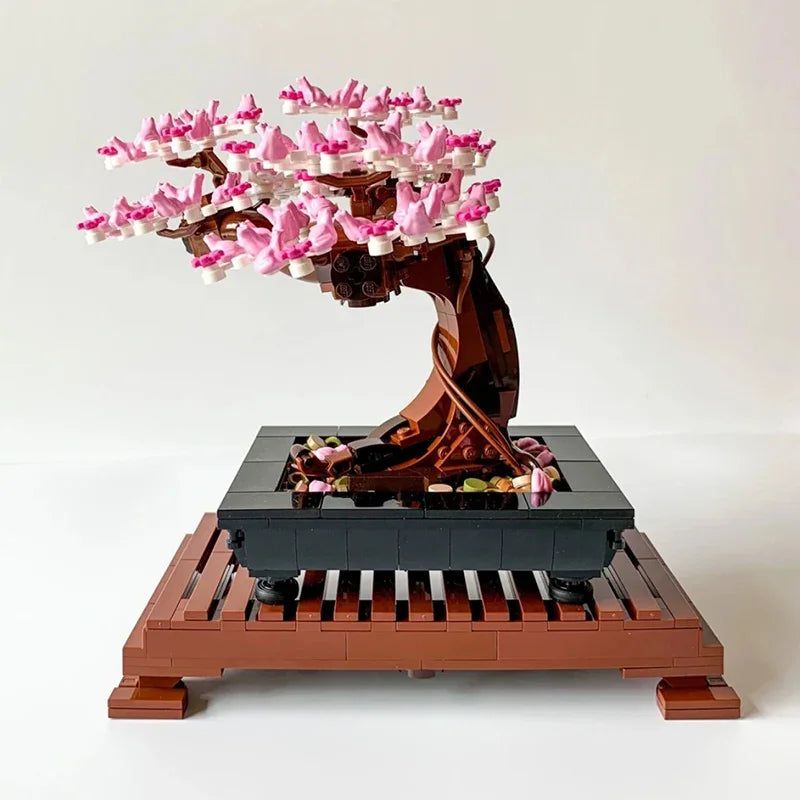 Bonsai Tree Flower Bouquet Building Block Bricks Model Home Decoration Plant