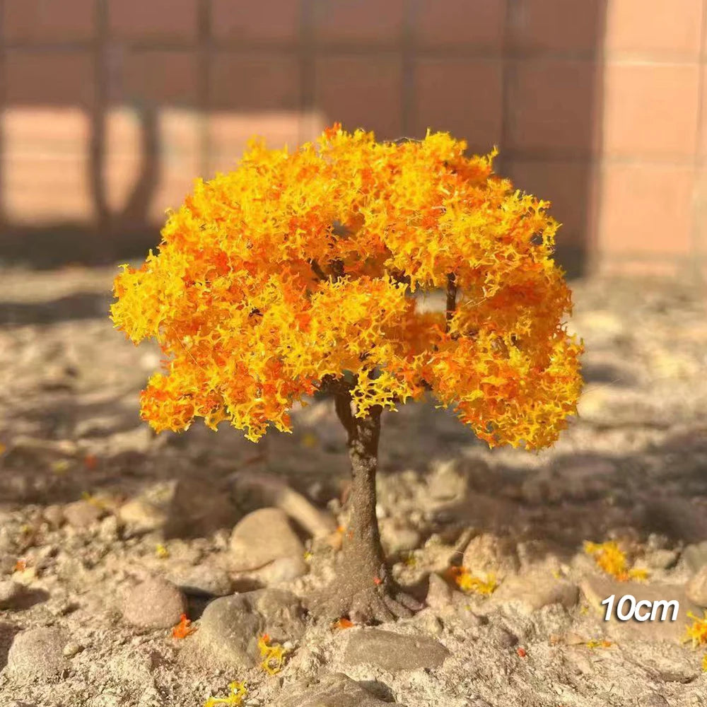 10-28cm boutique miniature wire tree model green tree for platform decor plant