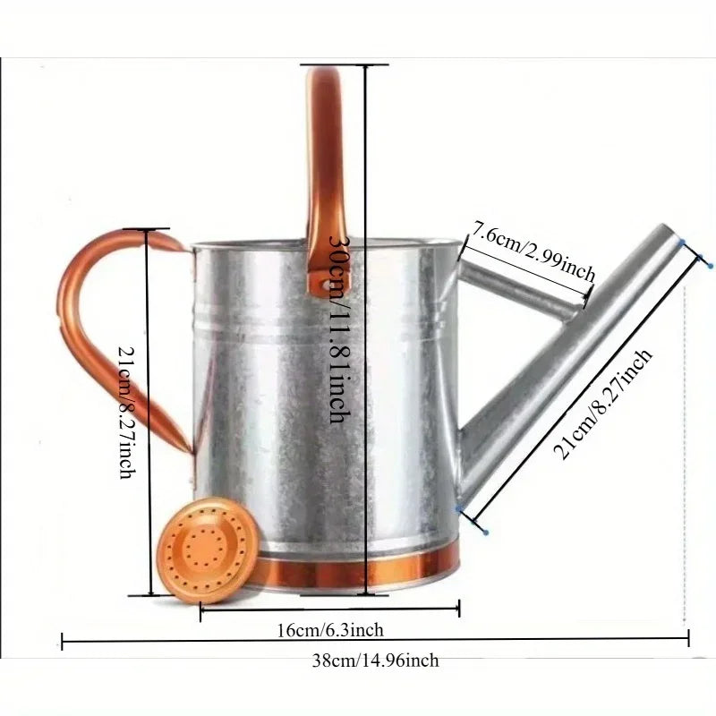 Outdoor plant 1-gallon watering pot - Metal outdoor plant watering pot