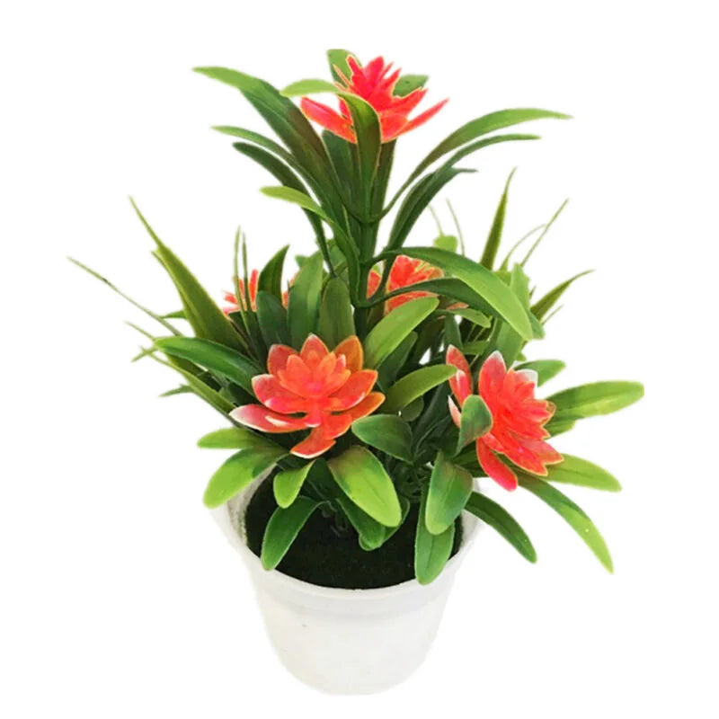 Bonsai Desktop Plant Fake Flower With VaseLotus Flower Potted Plant
