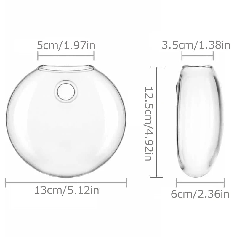 Wall Hanging Glass Plant Terrarium Container Propagation Station Wall-Mounted Flower Vase