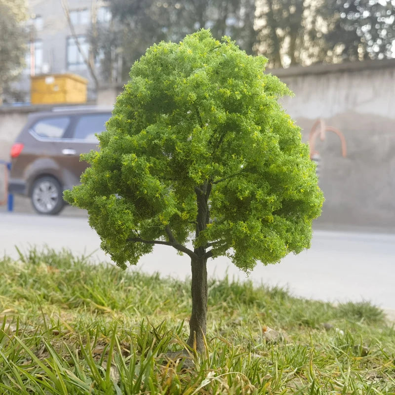10-28cm boutique miniature wire tree model green tree for platform decor plant