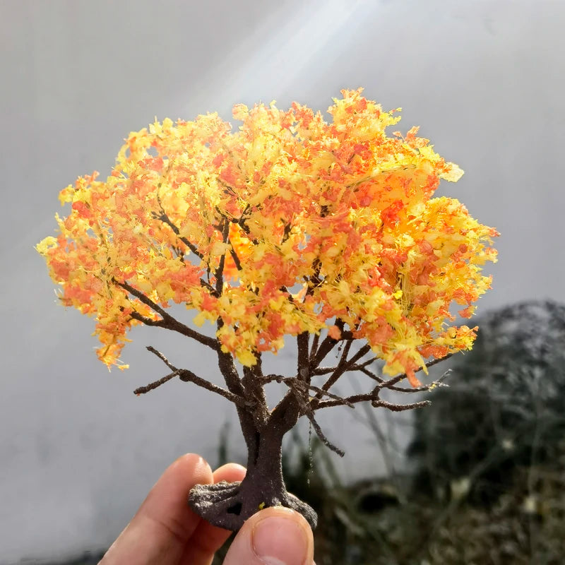 10-28cm boutique miniature wire tree model green tree for platform decor plant