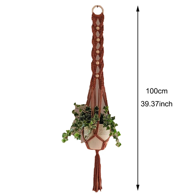 Macrame Wall Hanging Plant Holder Bohemian Style Planter Cotton Hand Weaving Flowerpot