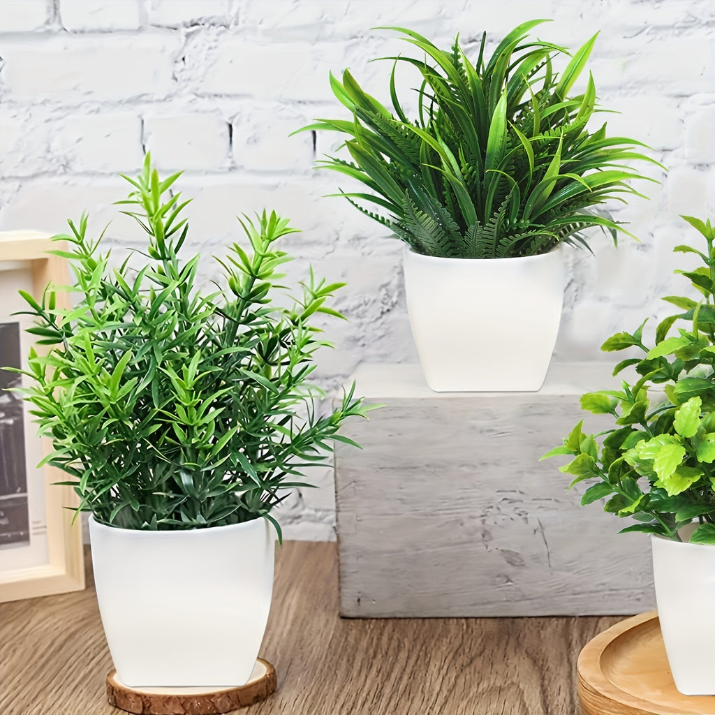 1PCS Artificial Potted Plant Scene Desktop Home Office Shelf Decor